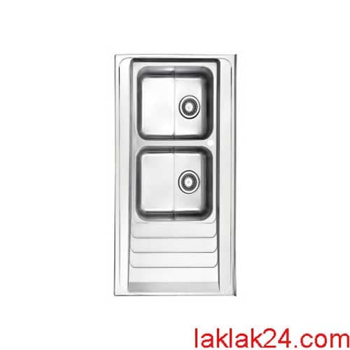 سینک استیل البرز مدل 60*734 روکار لگن چپ — تصویر ۲