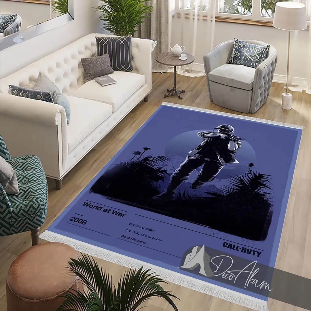 فرشینه کالاف دیوتی World at War طرح سرباز جنگلی کد DA-(7088) | فرش اتاق گیمینگ — تصویر ۳