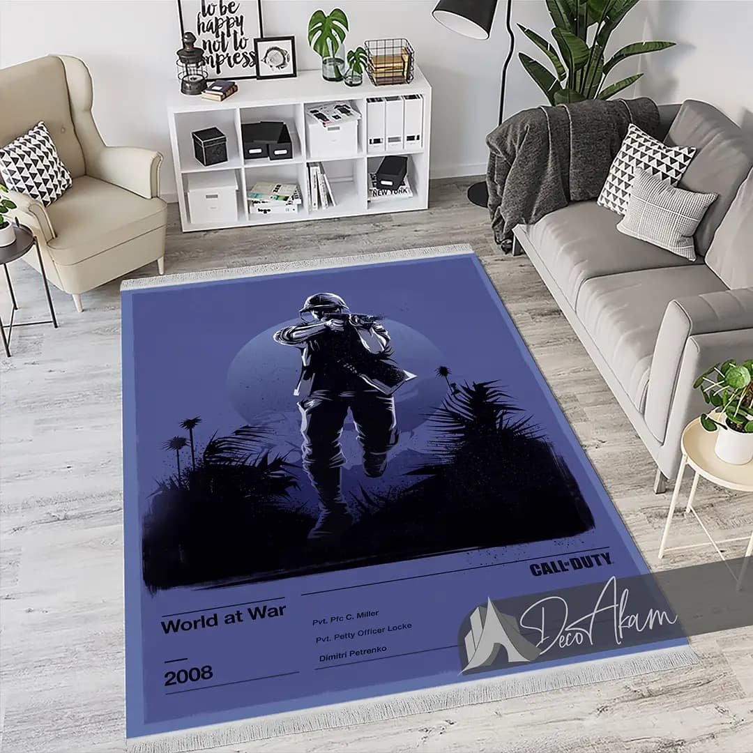 فرشینه کالاف دیوتی World at War طرح سرباز جنگلی کد DA-(7088) | فرش اتاق گیمینگ — تصویر ۴