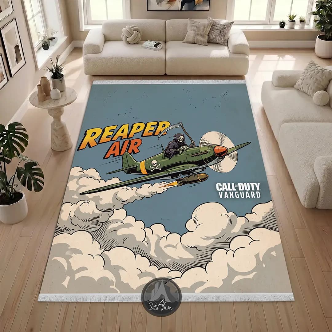 فرشینه کالاف دیوتی ونگارد طرح هواپیمای Reaper Air کد DA-(7086) | فرش گیمینگ کالاف