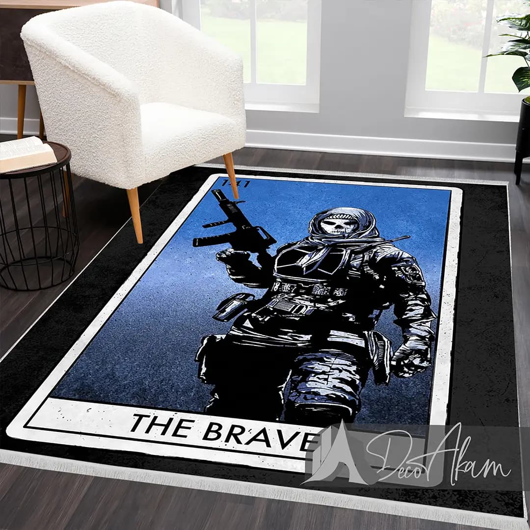 فرشینه کالاف دیوتی طرح سرباز The Brave آبی کد DA-(7083) | فرش اتاق گیمینگ — تصویر ۶