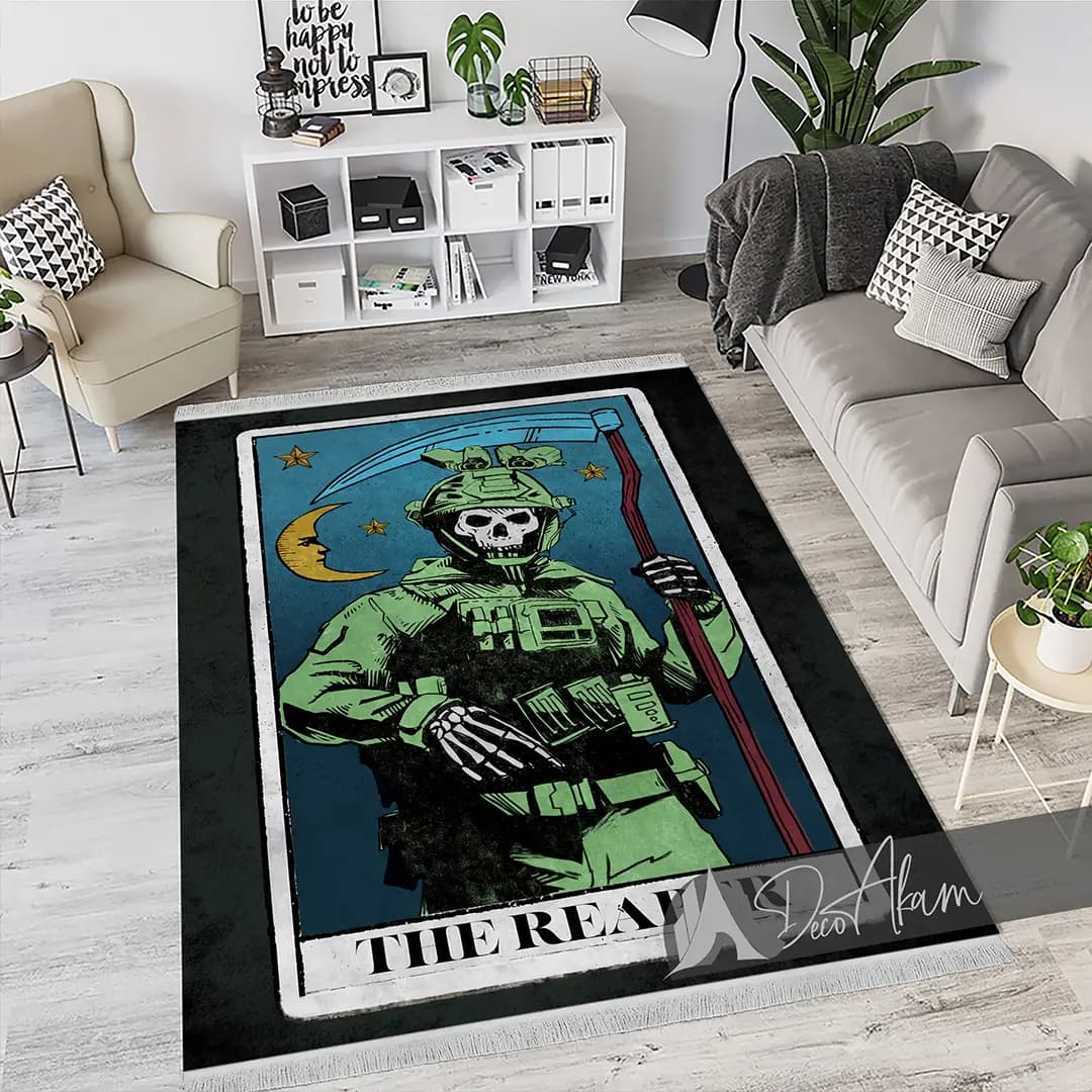 فرشینه کالاف دیوتی طرح ریپر The Reaper با داس کد DA-(7075) | فرش طرح کالاف دیوتی — تصویر ۵