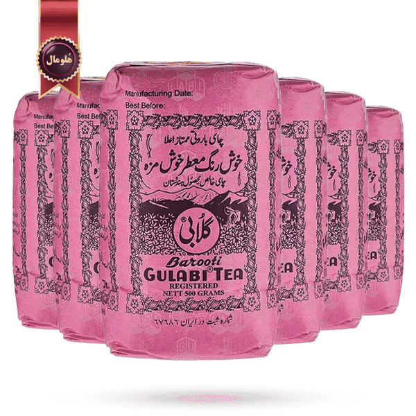6 عدد چای گلابی gulabi مدل باروتی barooti وزن 500 گرم (اورجینال)