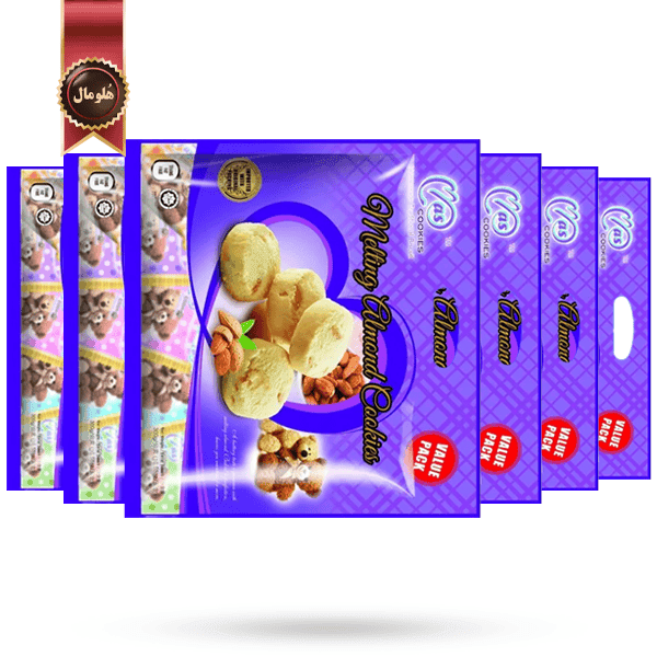 6 بسته ماس کوکی mas cookies مدل کوکی بادام ذوب شده melting almond cookies وزن 300 گرم (اورجینال)