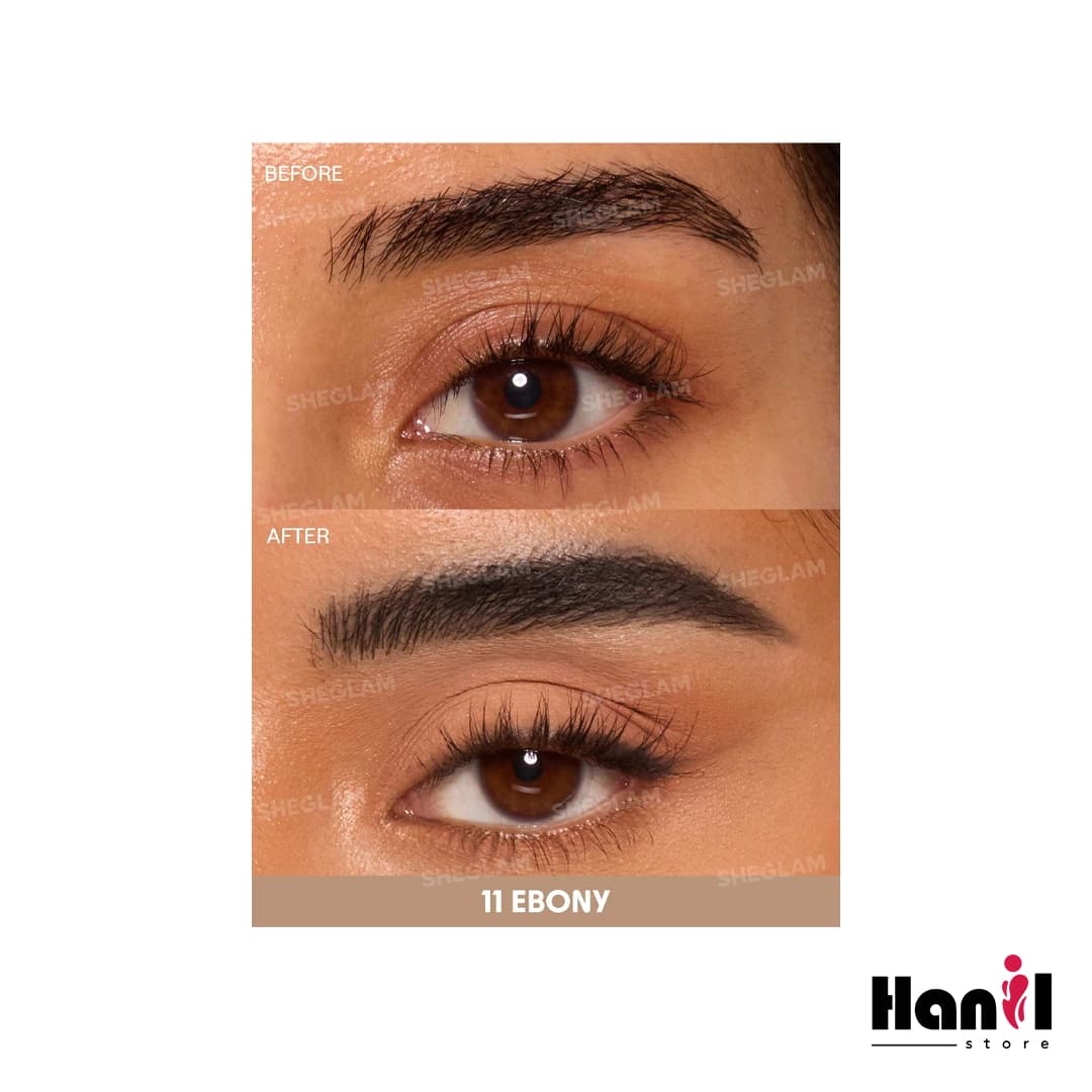 مداد ابرو دو سر شیگلم مدل Eyebrow pencil 2 in 1 Brows On Demand رنگ Ebony — تصویر ۲