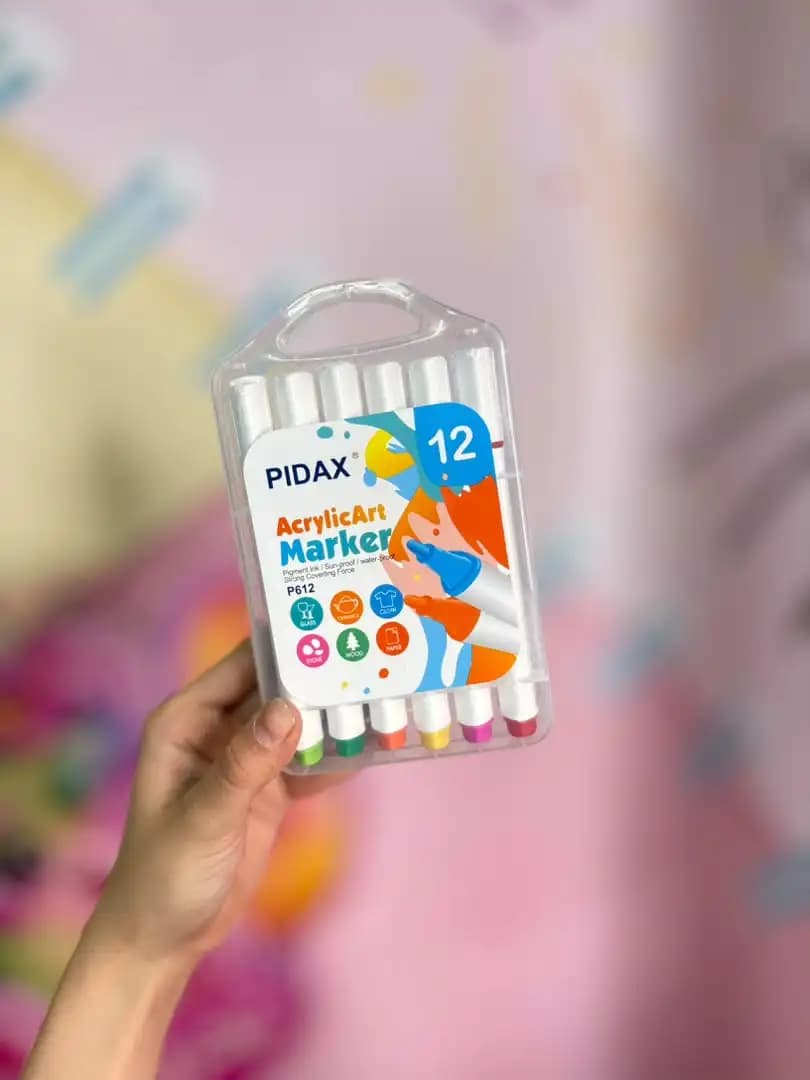 ماژیک اکرولیک 12 و 24 رنگ تک سر برند Pidax — تصویر ۳