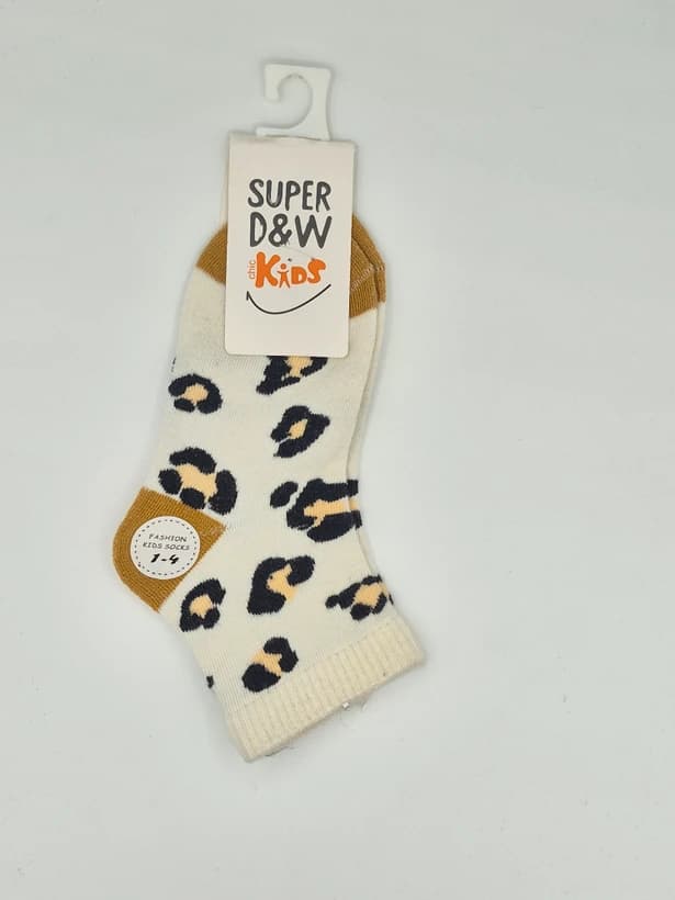 جوراب پلنگی SUPER D&W برای سن ۱ تا ۴ سال
