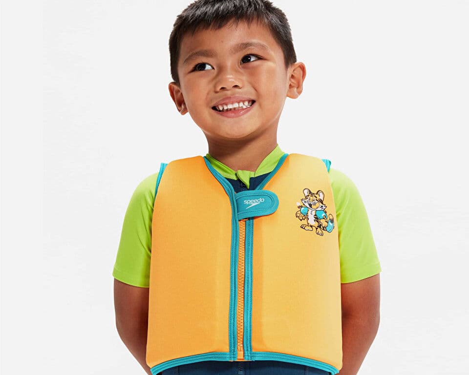 Speedo PRINTED FLOAT VEST IU ORANGE/GREEN Accessories — تصویر ۴