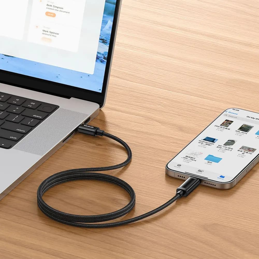 کابل آیفون تایپ سی به لایتنینگ مک دودو Mcdodo CA-799 با نمایشگر، 36 وات — تصویر ۸