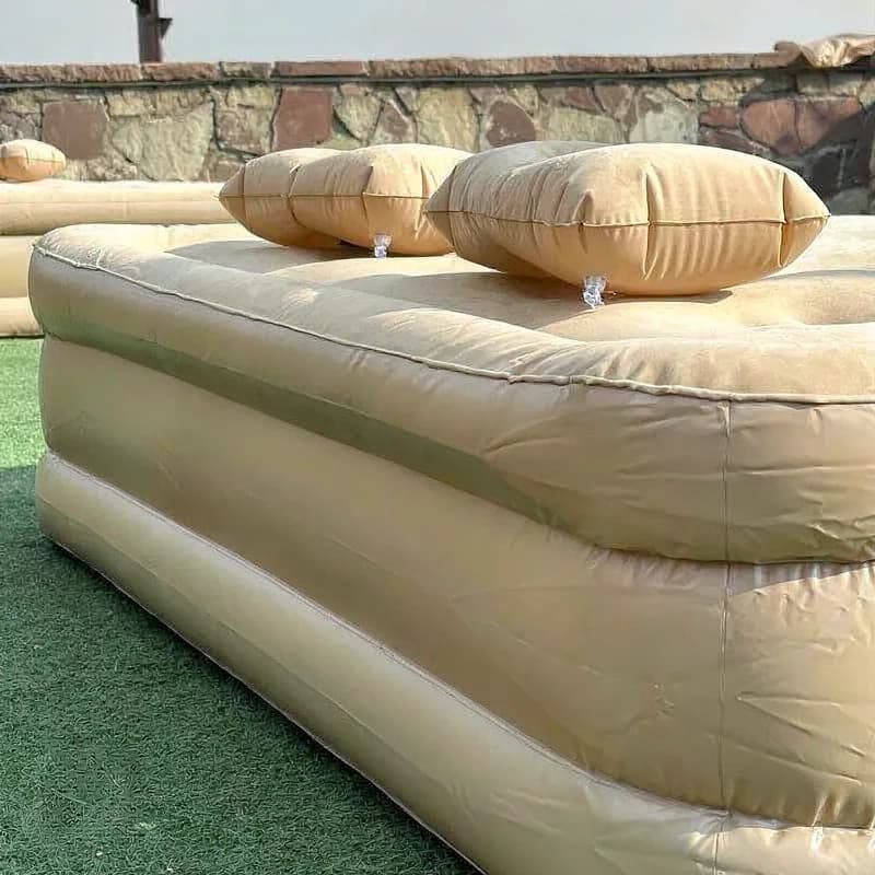 تشک بادی دو نفره ۴۰ سانتی‌متری مناسب سفر و کمپینگ با پمپ باد شارژی — تصویر ۳