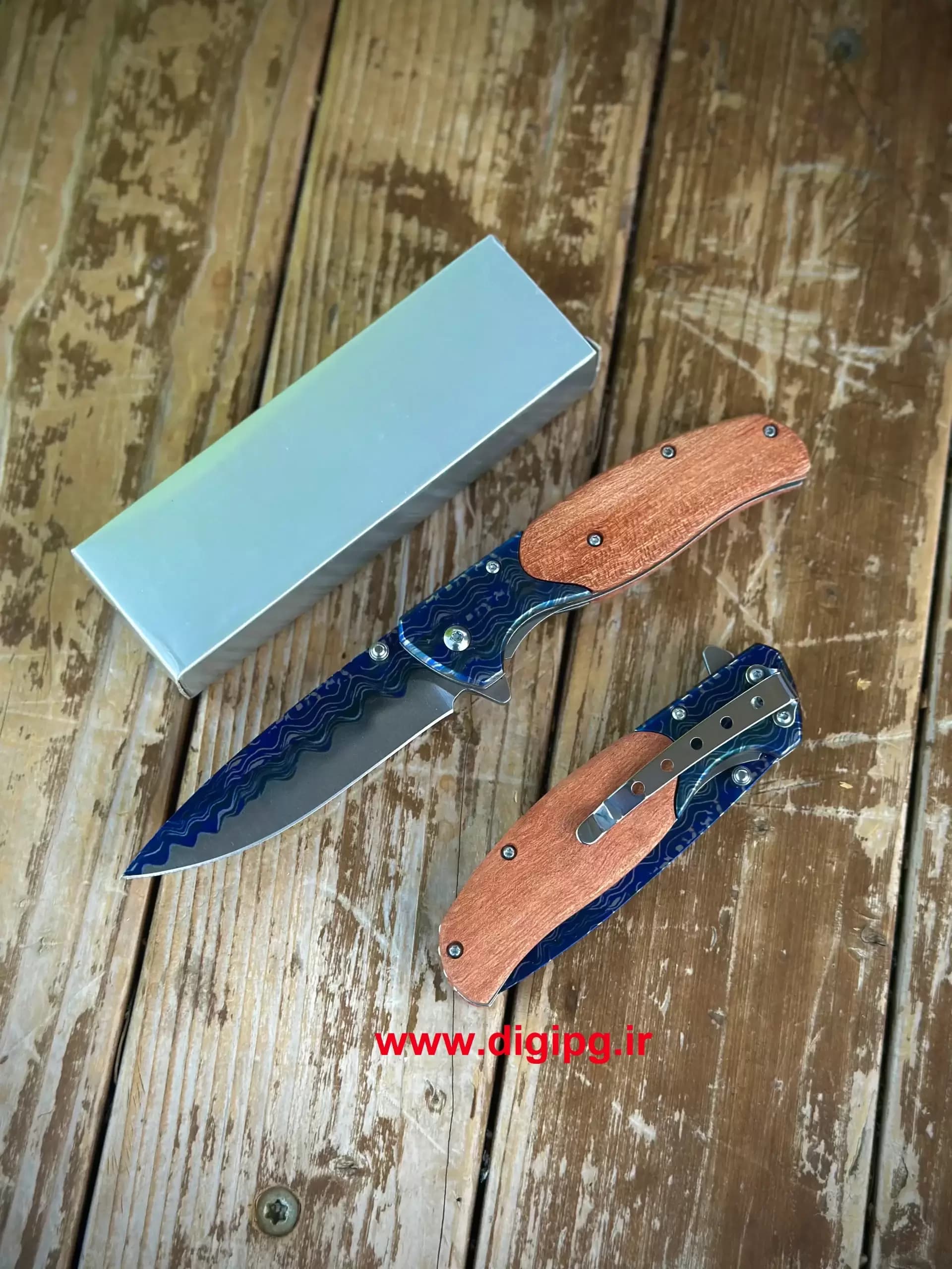 چاقو جیبی دمشقی چوبی SK532 (اورجینال) — تصویر ۲