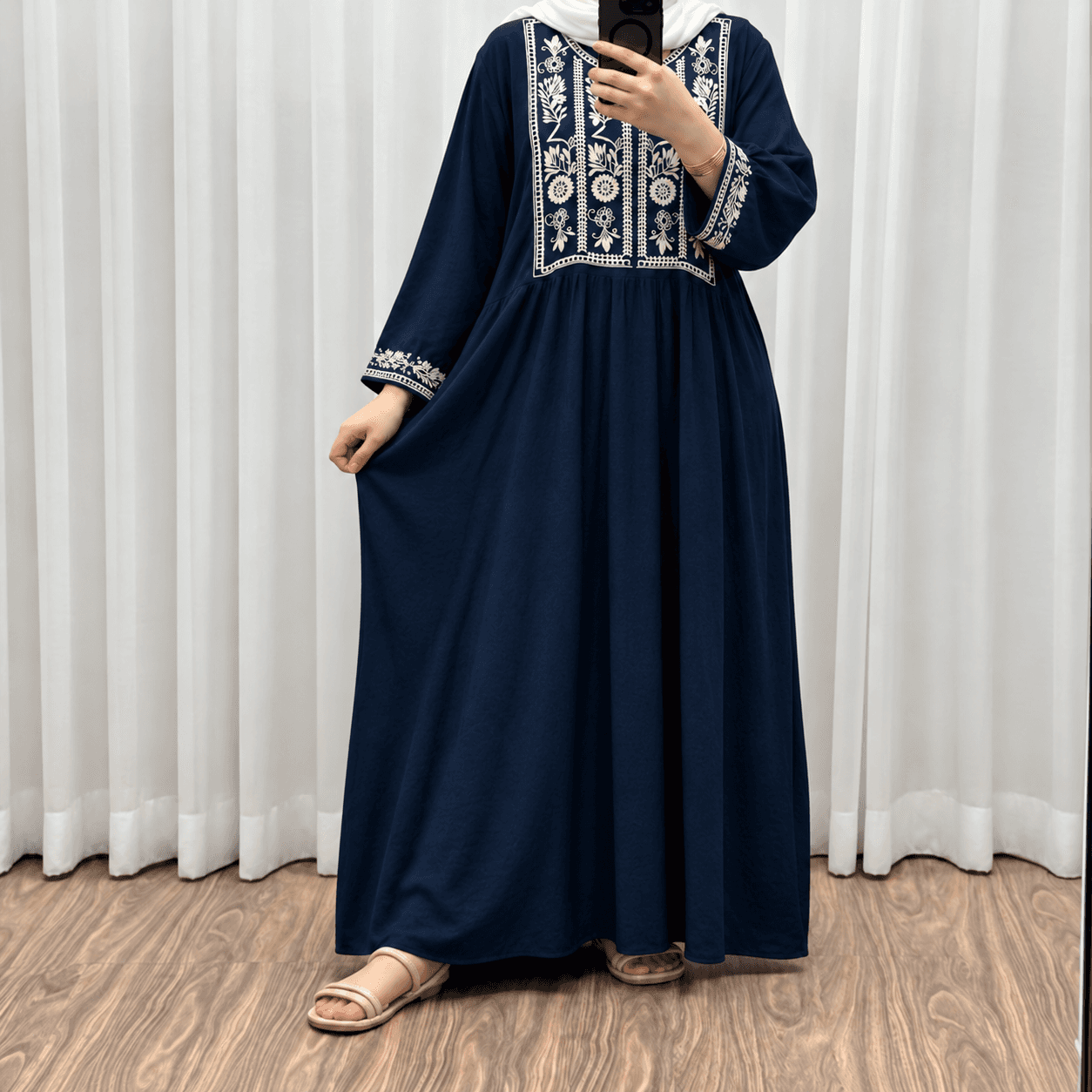 پیراهن ساحلی زنانه نخی مدل الهه کد 2353 — تصویر ۳