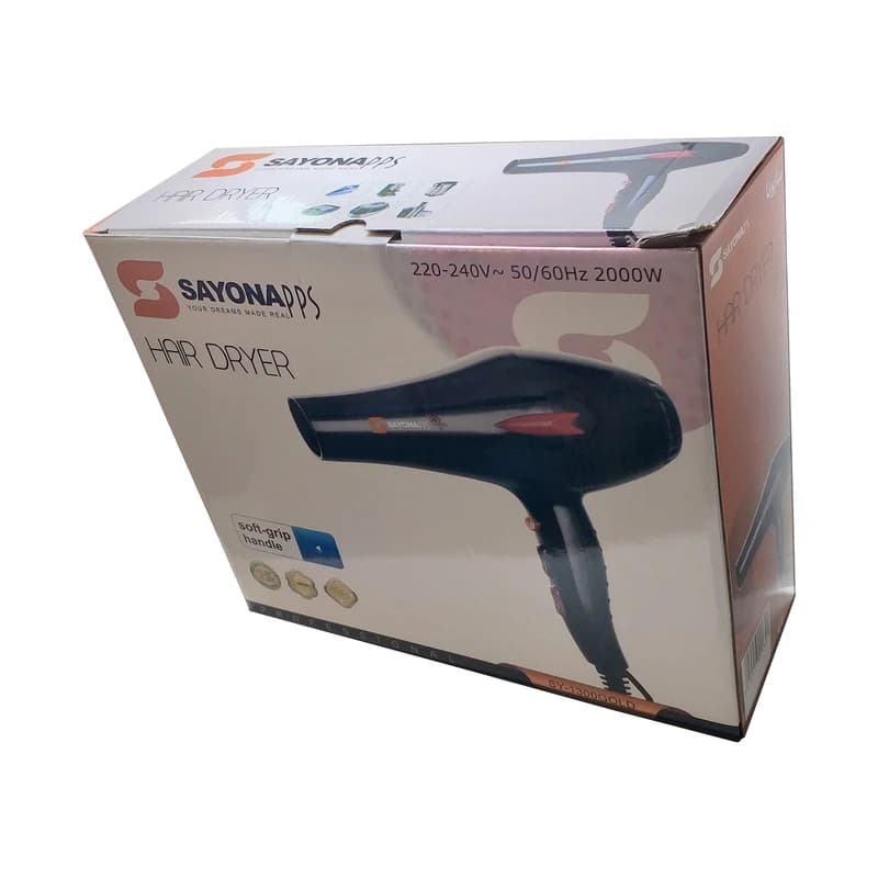 سشوار حرفه‌ای 2000 وات سایونا مدل SY-1300GOLD، موتور AC، — تصویر ۵