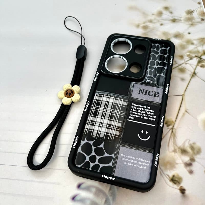 قاب گوشی Redmi Note 14S / Redmi Note 13 Pro 4G / Poco M6 Pro 4G شیائومی Strap Case سیلیکونی سولید ضد ضربه همراه بند مچی محافظ لنز دار طرح Nice کد 637705 — تصویر ۲