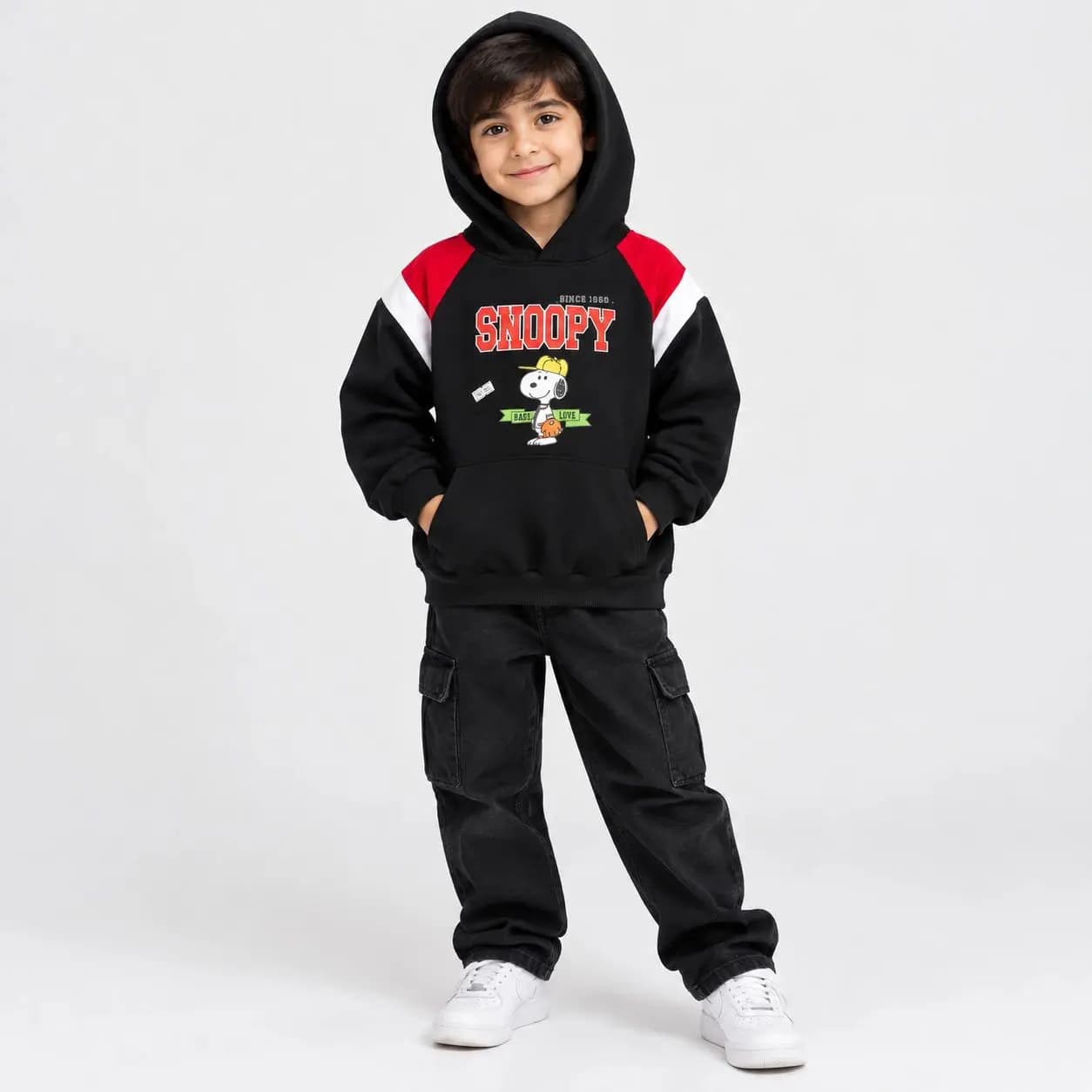 هودی Snoopy دورس 3 نخ پنبه حوله ای کد 4801 — تصویر ۳