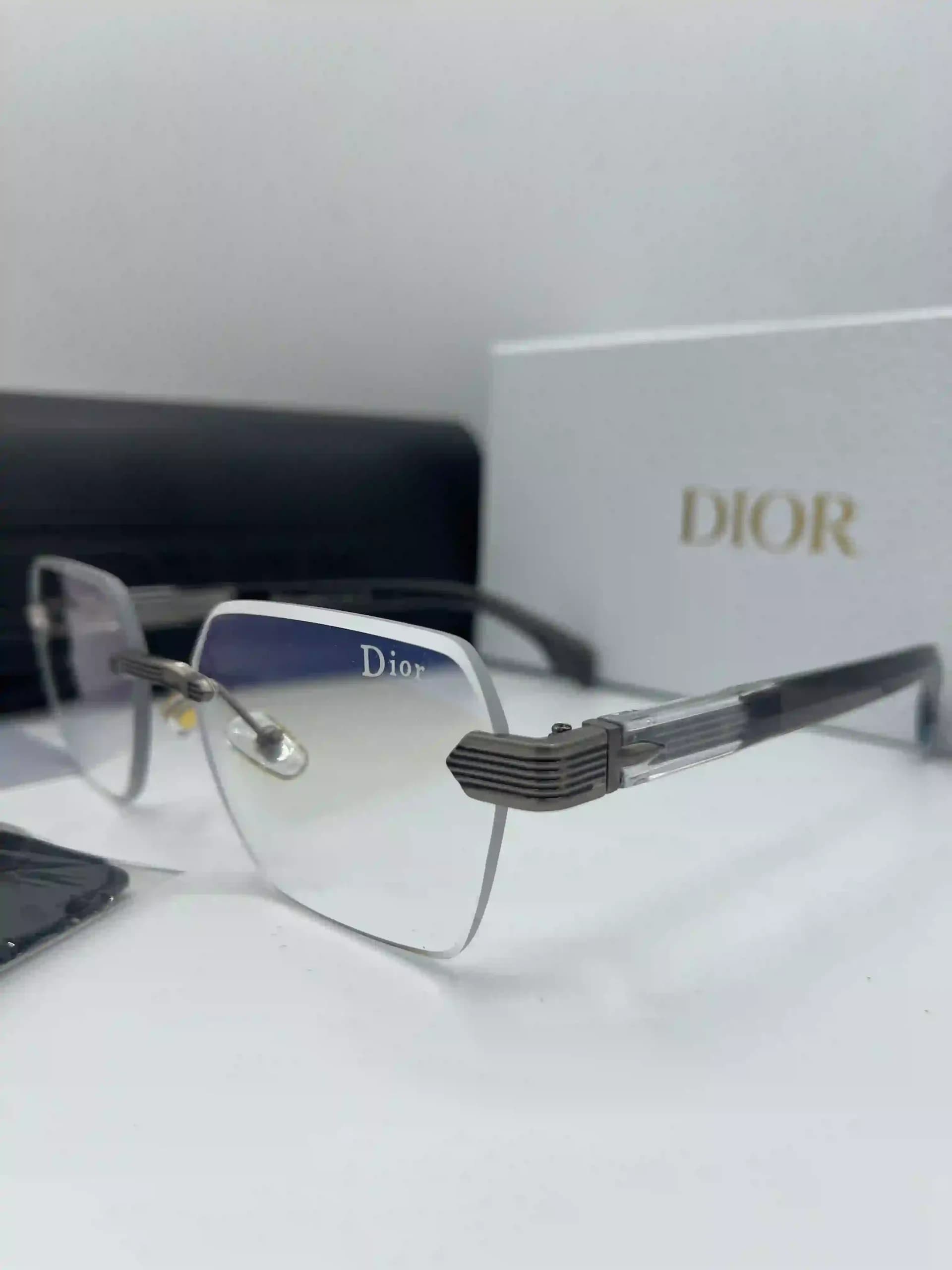 عینک آفتابی زنانه و مردانه دیور (Dior) بدون فریم چندضلعی گرادیانت — تصویر ۷