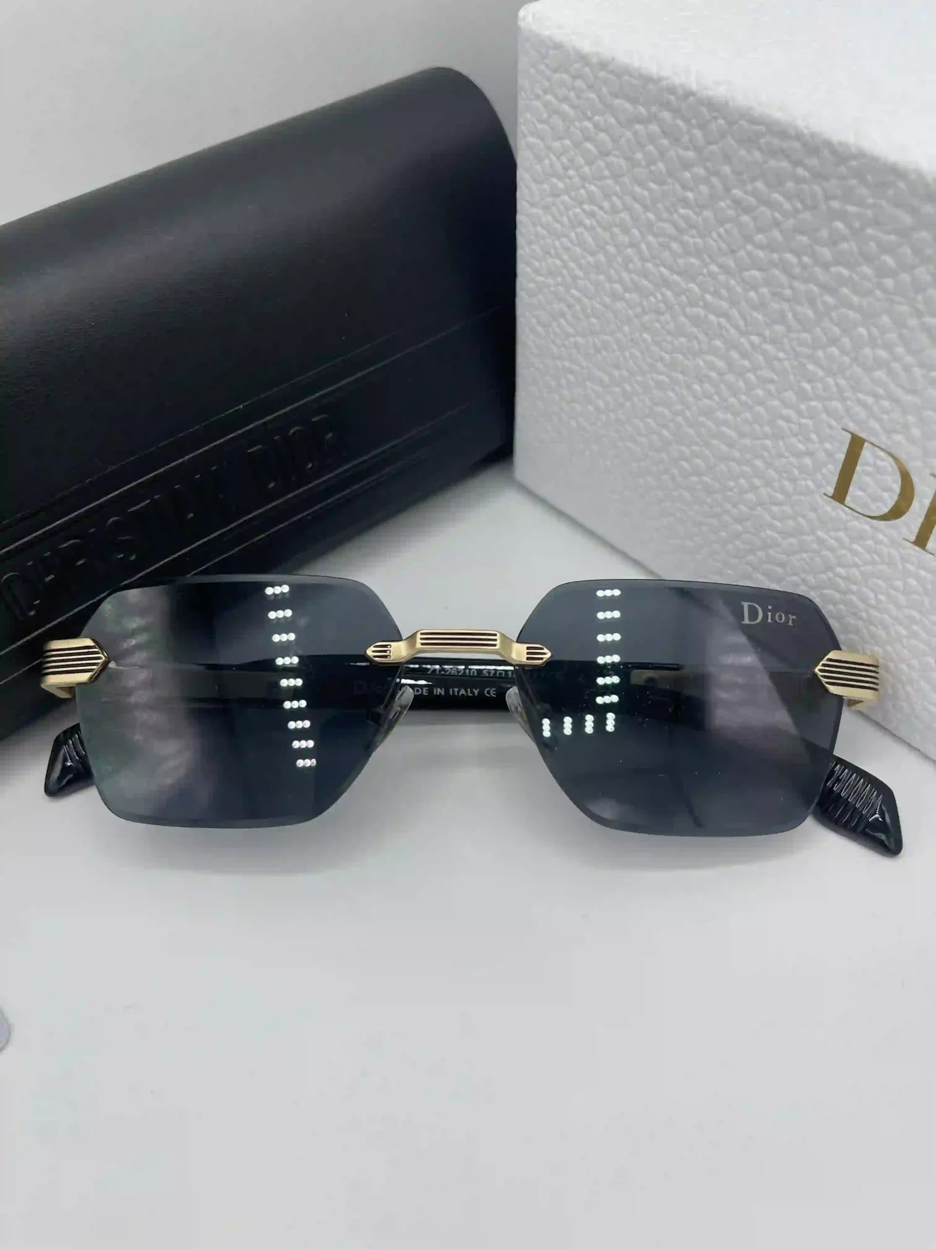 عینک آفتابی زنانه و مردانه دیور (Dior) بدون فریم چندضلعی گرادیانت — تصویر ۶