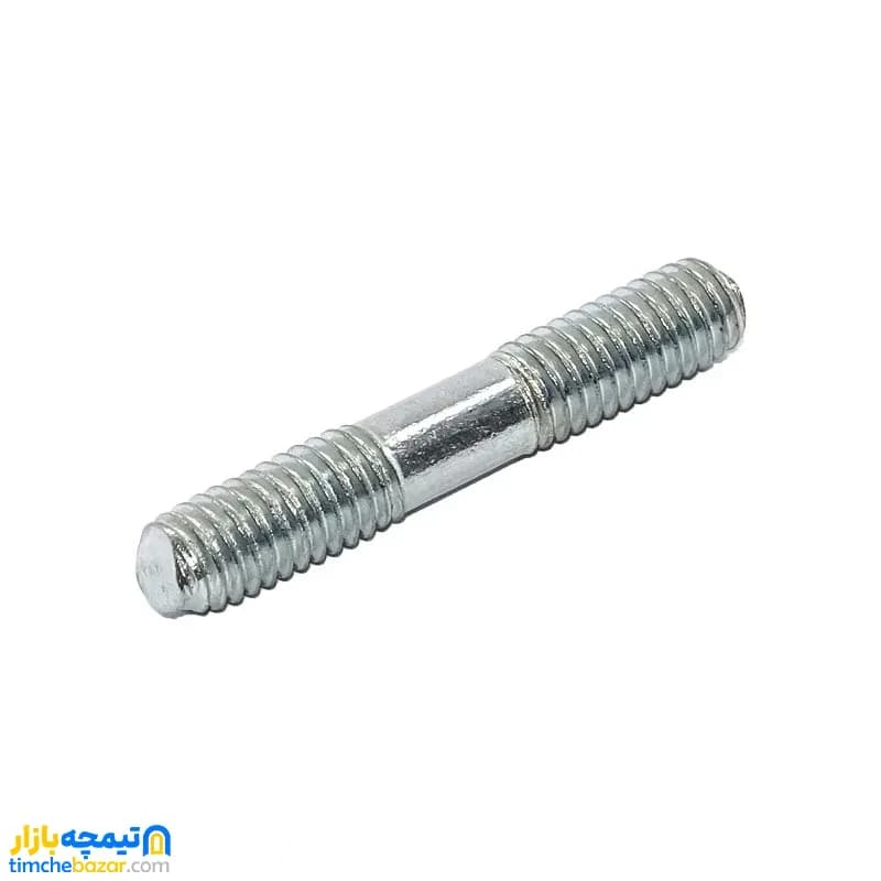 پیچ دو سر دنده اگزوز موتور سیکلت سایز 6 خشکه فولادی