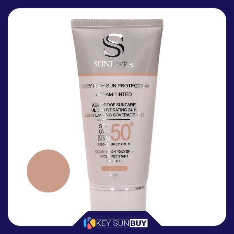 مراقبت پوست کرم ضد آفتاب رنگی سانیورا SPF 50 مدل 1/5 spectrum مناسب برای پوست چرب ‌حجم 50 میلی‌لیتر