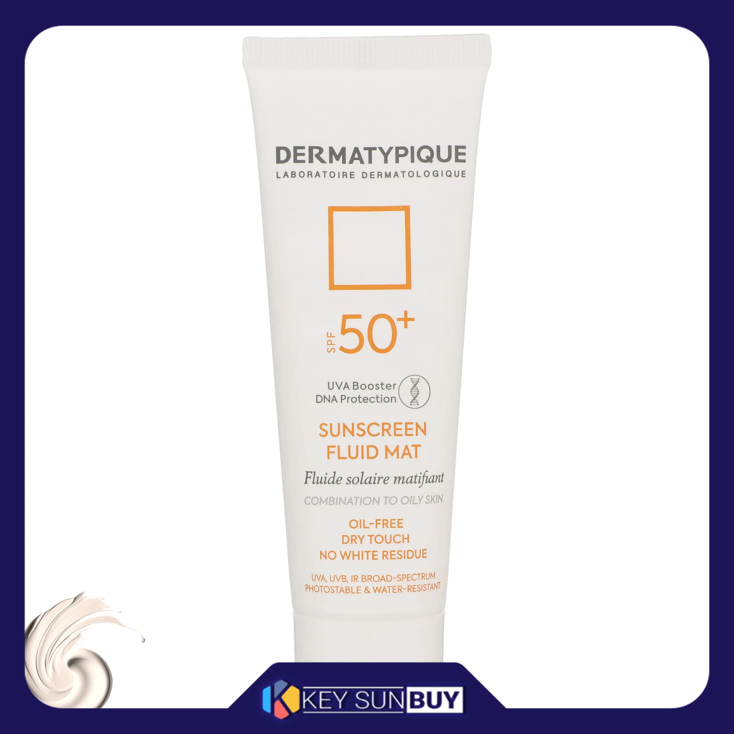 مراقبت پوست فلوئید ضد آفتاب بدون رنگ درماتیپیک SPF50 مدل SFM محافظ UVA ،UVB، ضد آب، ضد چروک، ضد پیری، مناسب پوست‌ چرب حجم 50 میلی‌لیتر