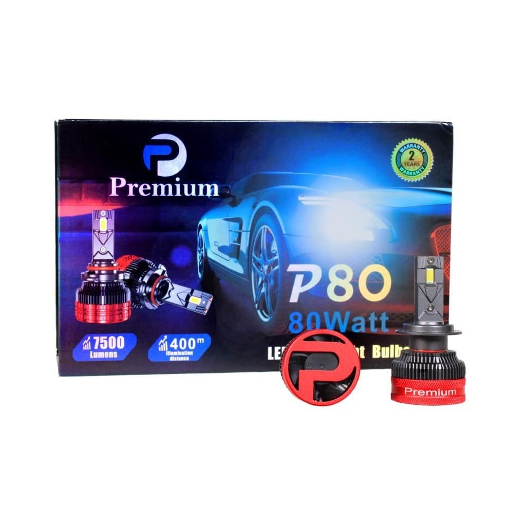 هدلایت LED پایه H7 مدل PH9000 معادل P80 ( تقویت افزایش نور تا 2.5 برابر )