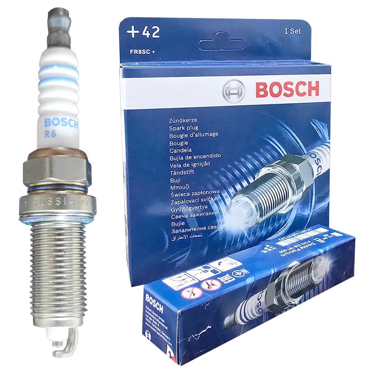 شمع خودرو بوش مدل تک پلاتین کد +42 FR8SC پایه بلند بسته 4 عددی — تصویر ۳