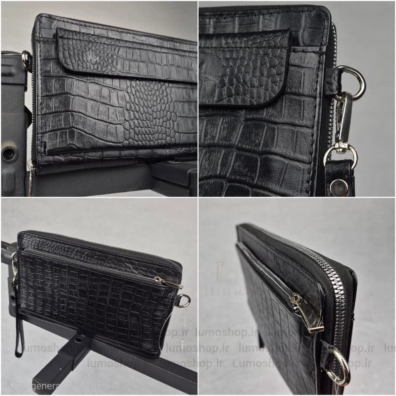 کیف دستی و دوشی چرم طبیعی دوزیپ (چرم گاوی اصل و ابعاد 26x3x16) — تصویر ۲