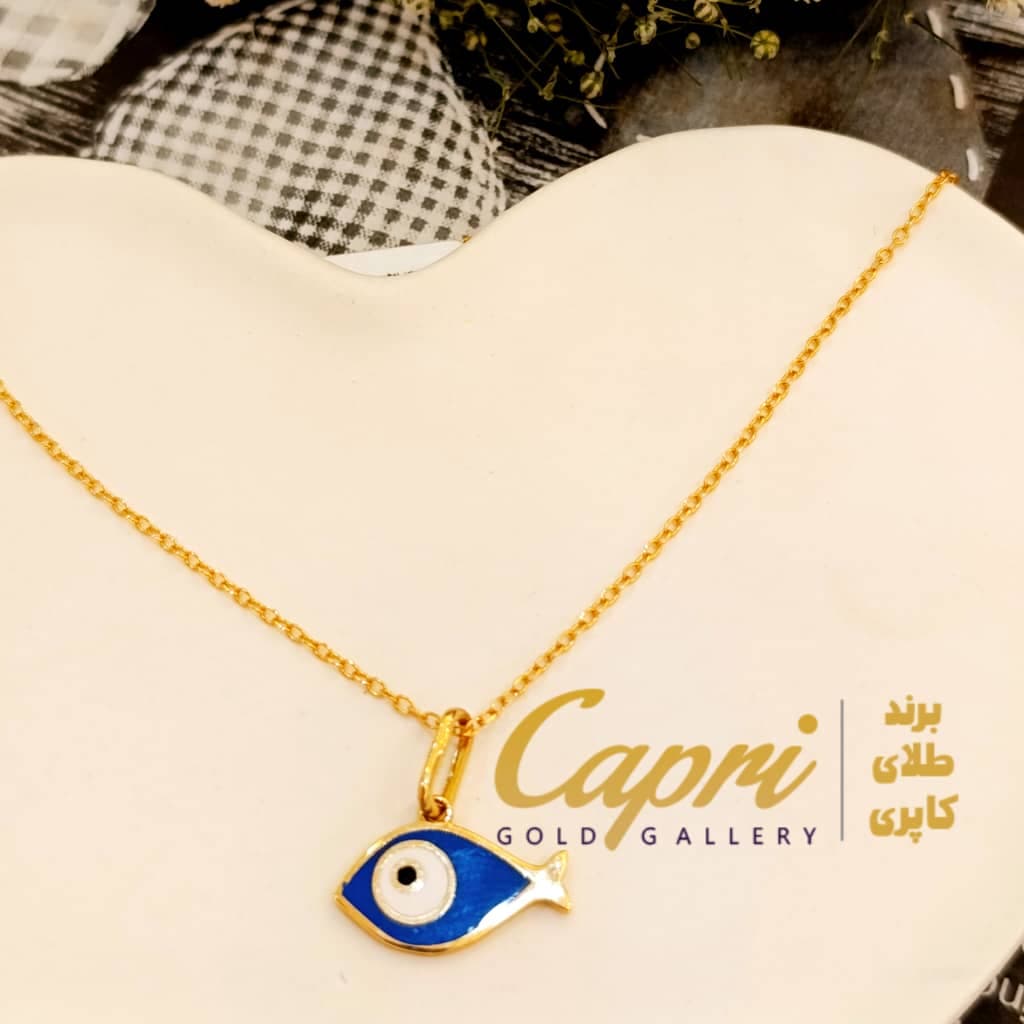 پلاک طلا ماهی مینیمال کد 10041 — تصویر ۵