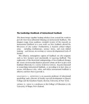 دانلود کتاب The Cambridge Handbook of Instructional Feedback – کتابچه راهنمای بازخورد آموزشی کمبریج