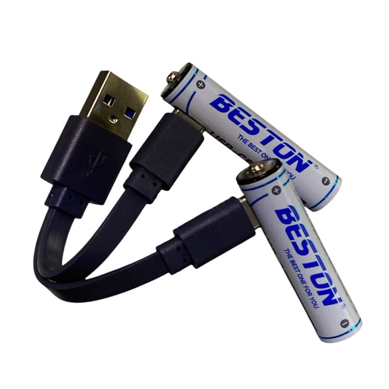 باتری نیم قلمی قابل شارژ بستون مدل 3AC-18 USB-TYPE C-CHARGING بسته ۲ عددی — تصویر ۳