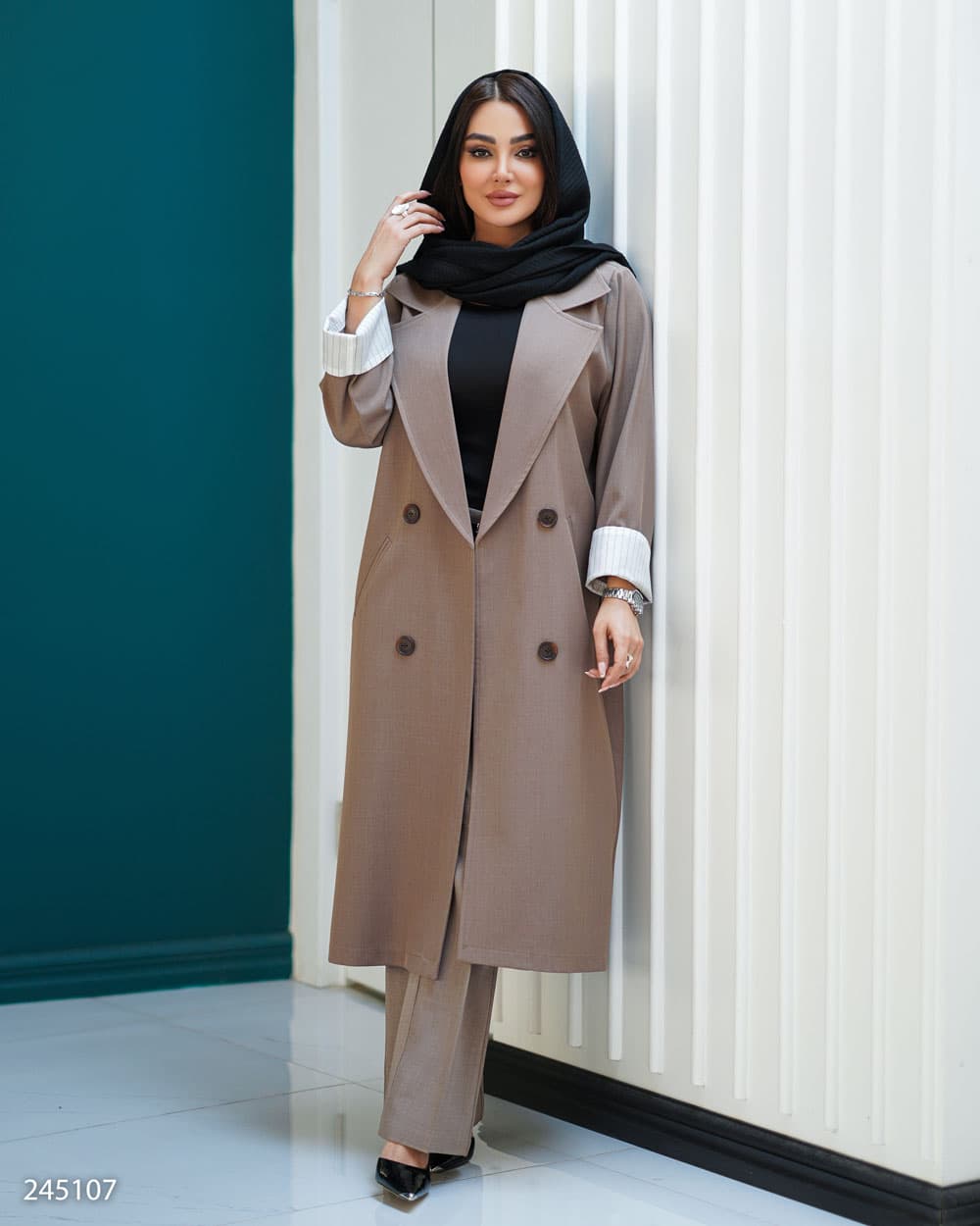 مانتو یقه انگلیسی السانا مدل سونیتا 5002451 — تصویر ۸