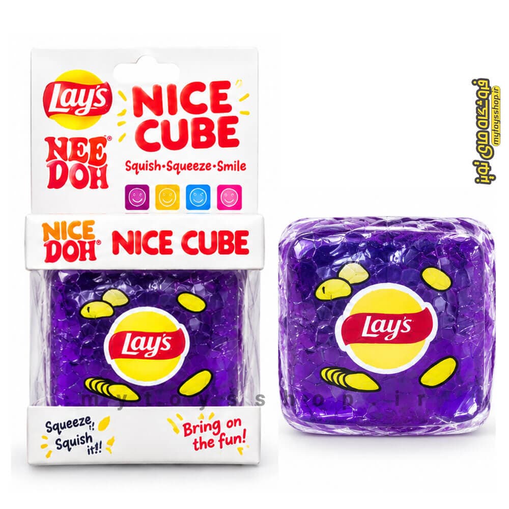 فیجت اسکویشی مکعب یخ طرح چیپس لیز آبی نیدو Nee Doh Lays — تصویر ۲