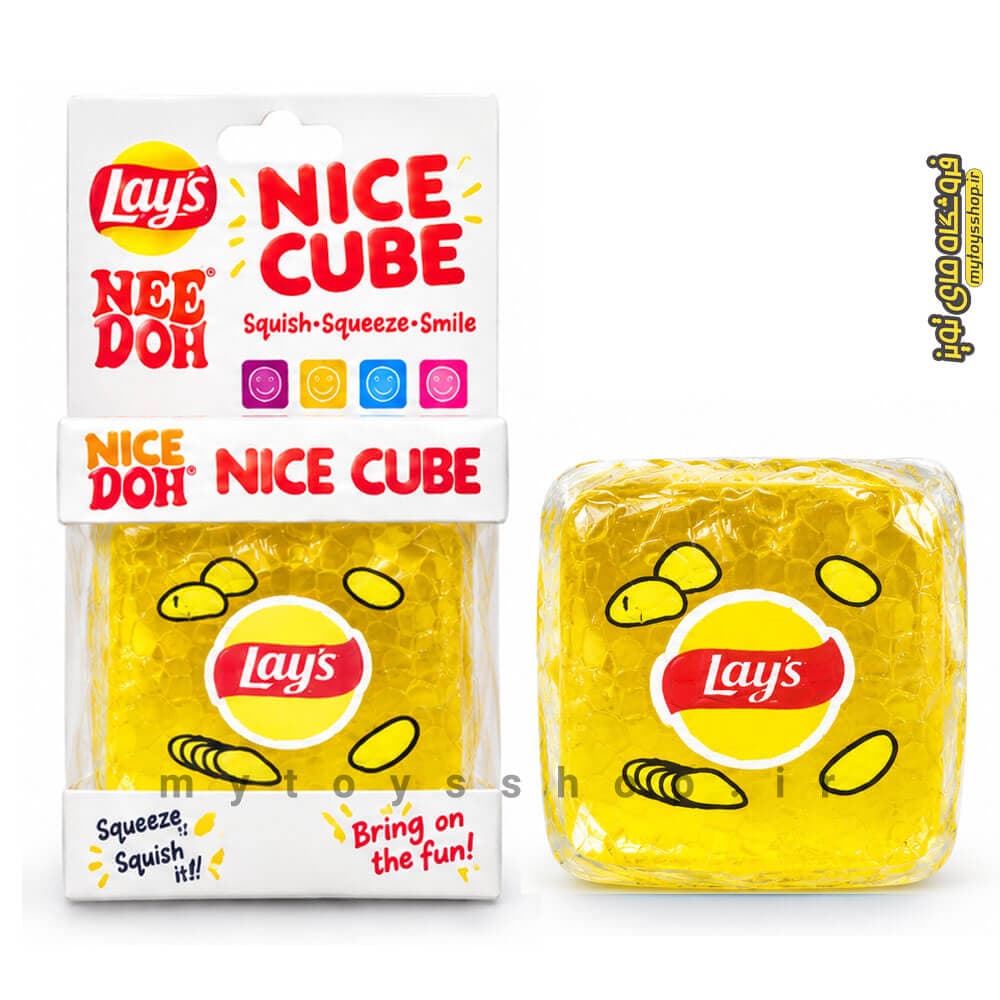 فیجت اسکویشی مکعب یخ طرح چیپس لیز آبی نیدو Nee Doh Lays — تصویر ۳