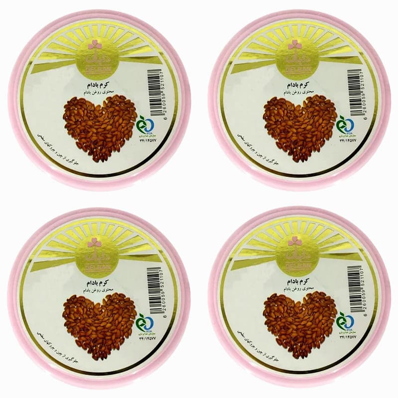 کرم مرطوب کننده دست و صورت دلبان مدل بادام مناسب برای انواع پوست حجم 180 میلی لیتر مجموعه 4 عددی — تصویر ۲