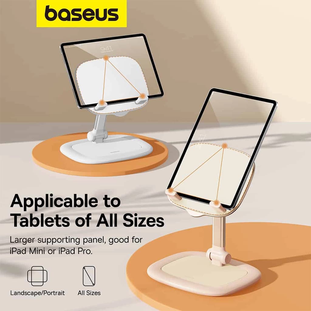 پایه نگهدارنده موبایل و تبلت بیسوس مدل BASEUS SEASHELL رنگ رزگلد — تصویر ۸