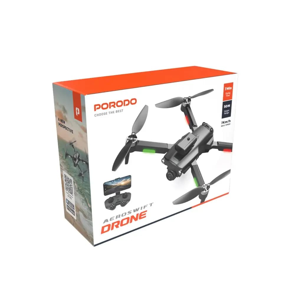 کوادکوپتر (هلی شات) دوربین دار پرودو Porodo Aeroswift Drone PD-DRNFBM-BK — تصویر ۴