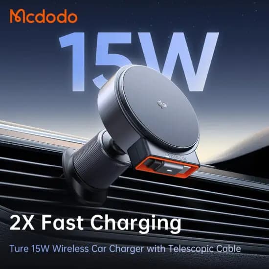 هولدر و نگهدارنده وایرلس شارژر 15وات شارژر فندکی مک دودو مدل MCDODO CH-009 — تصویر ۳