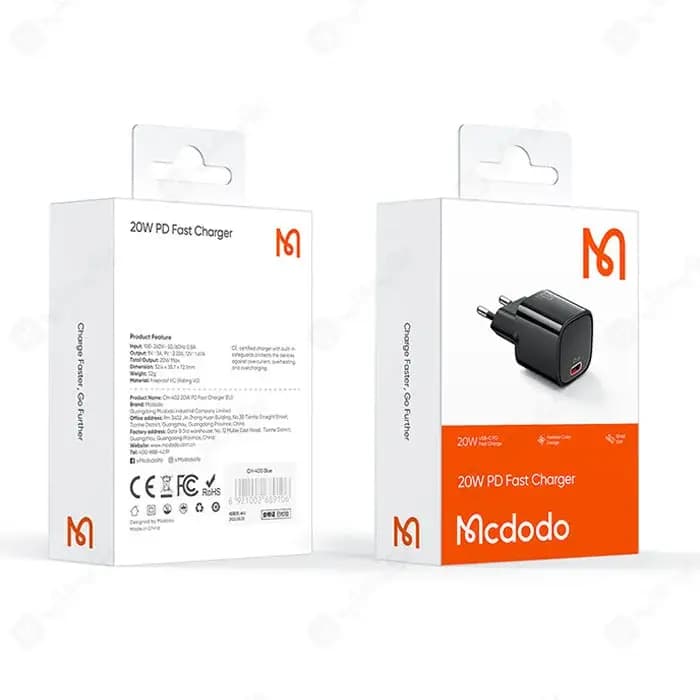شارژر دیواری 20 وات مک دودو مدل MCDODO CH-402 — تصویر ۴