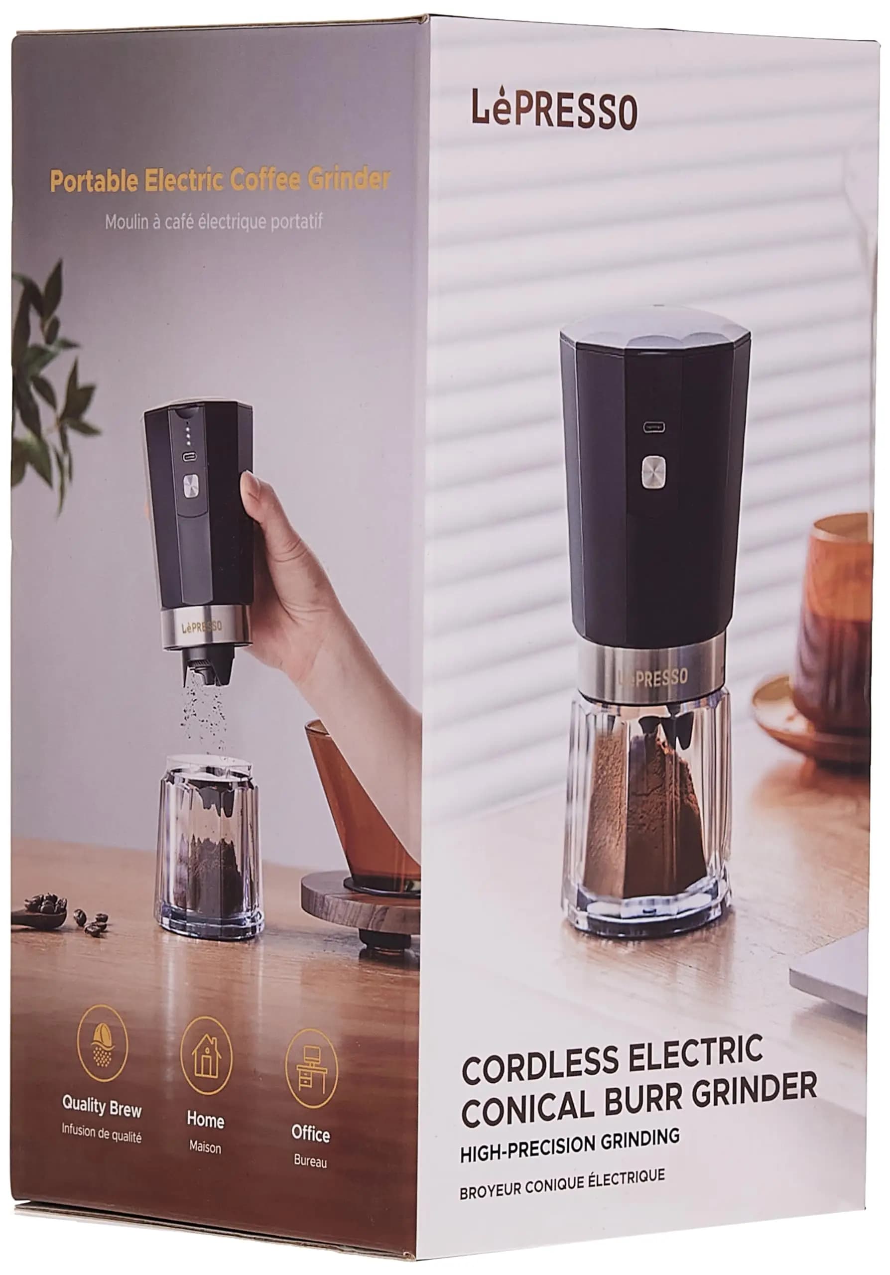 آسیاب برقی مخروطی شارژی لپرسو مدل LePresso Cordless Electric Conical Burr Grinder — تصویر ۲