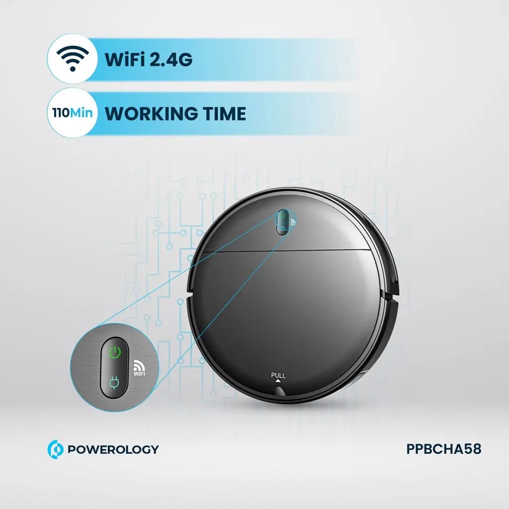 جارو روباتیک هوشمند پاورولوژی Powerology Smart Robotic Vacuum — تصویر ۵
