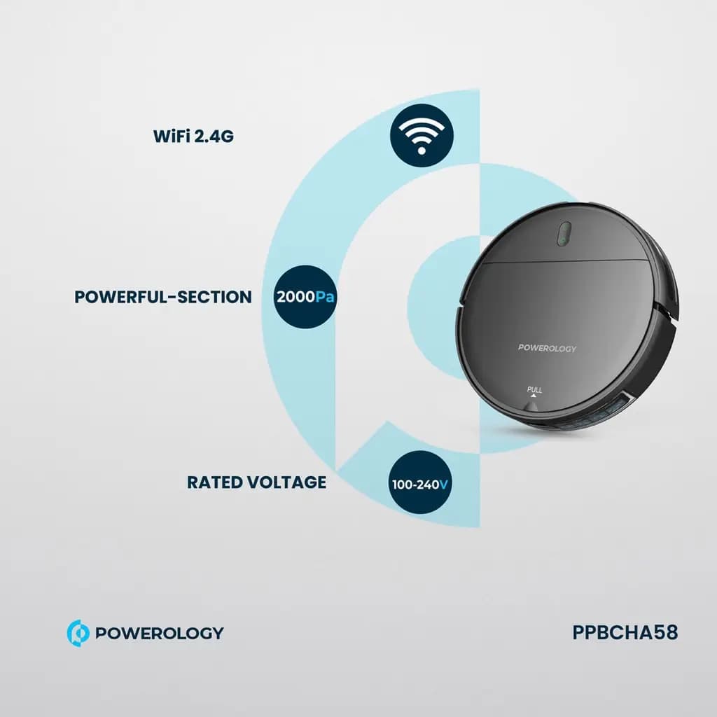 جارو روباتیک هوشمند پاورولوژی Powerology Smart Robotic Vacuum — تصویر ۴
