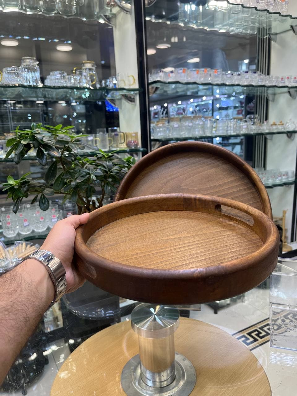 سینی گرد راش ماهاگونی گرجستان نامارا — تصویر ۳