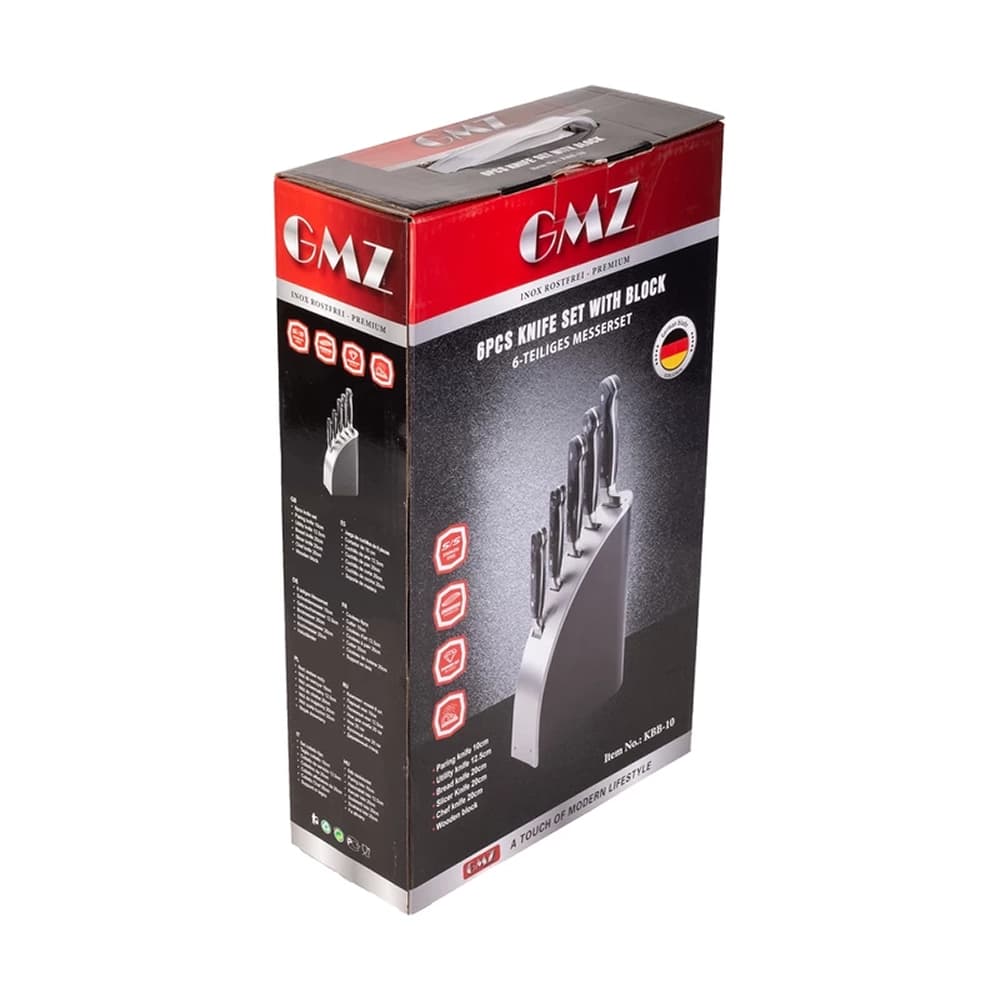 سرویس کارد 6 پارچه دسته مشکی GMZ مدل – KBB 10 — تصویر ۲