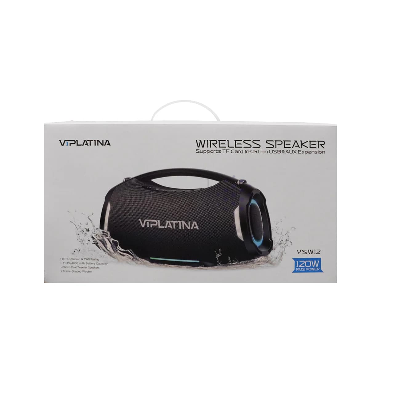 اسپیکر بی سیم VIPLATINA مدل VSW12 – مشکی (گارانتی 18 ماهه تعویض نیکان همراه) — تصویر ۲