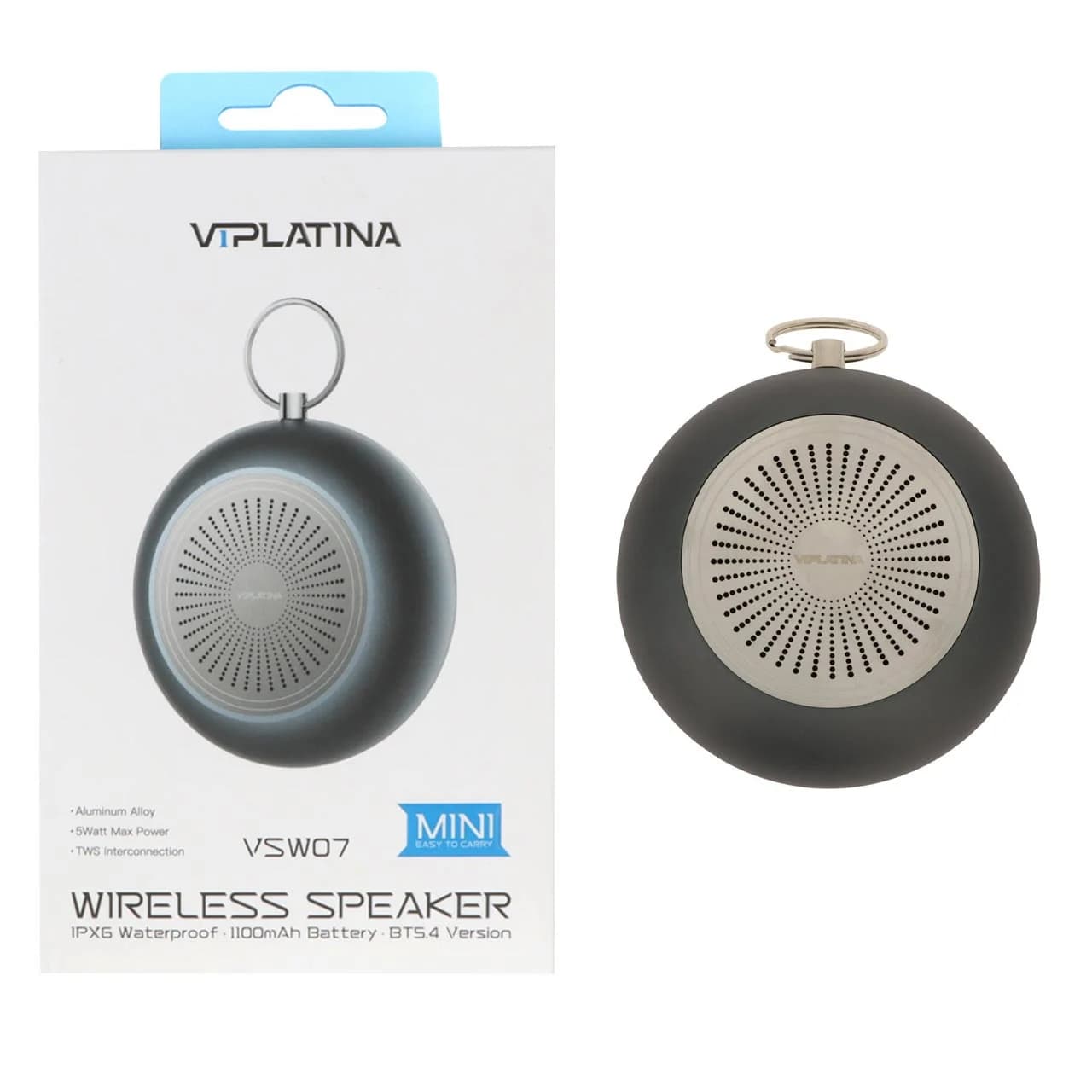 اسپیکر بی سیم 5وات ضد آب VIPLATINA مدل VSW07 – مشکی (گارانتی 18 ماه تعویض نیکان همراه)