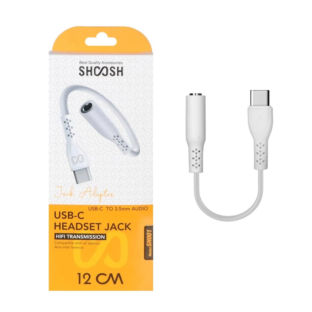 تبدیل Type-C به جک 3.5 میلیمتری Shoosh مدل SH001 – سفید – SMO