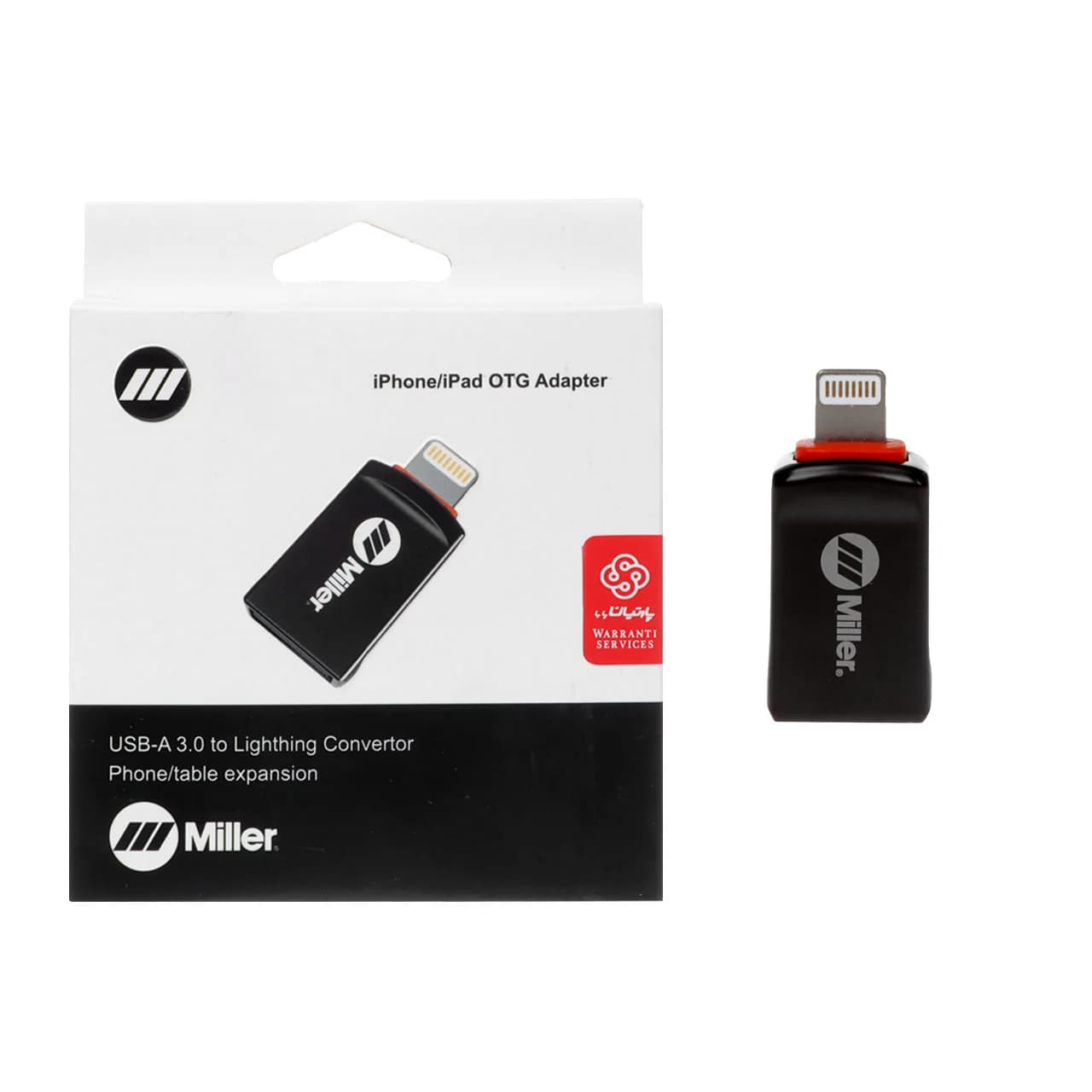 تبدیل Miller OTG USB3.0 TO Lightning مدل MO-205 – مشکی (گارانتی پارتیان پایا)
