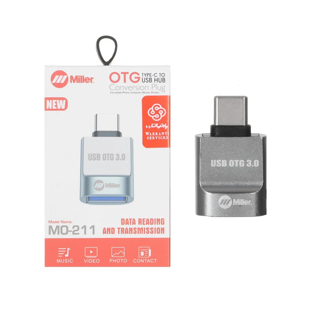 تبدیل Miller Type-C To USB3.0 – مدل MO-211 – خاکستری (گارانتی پارتیان پایا)