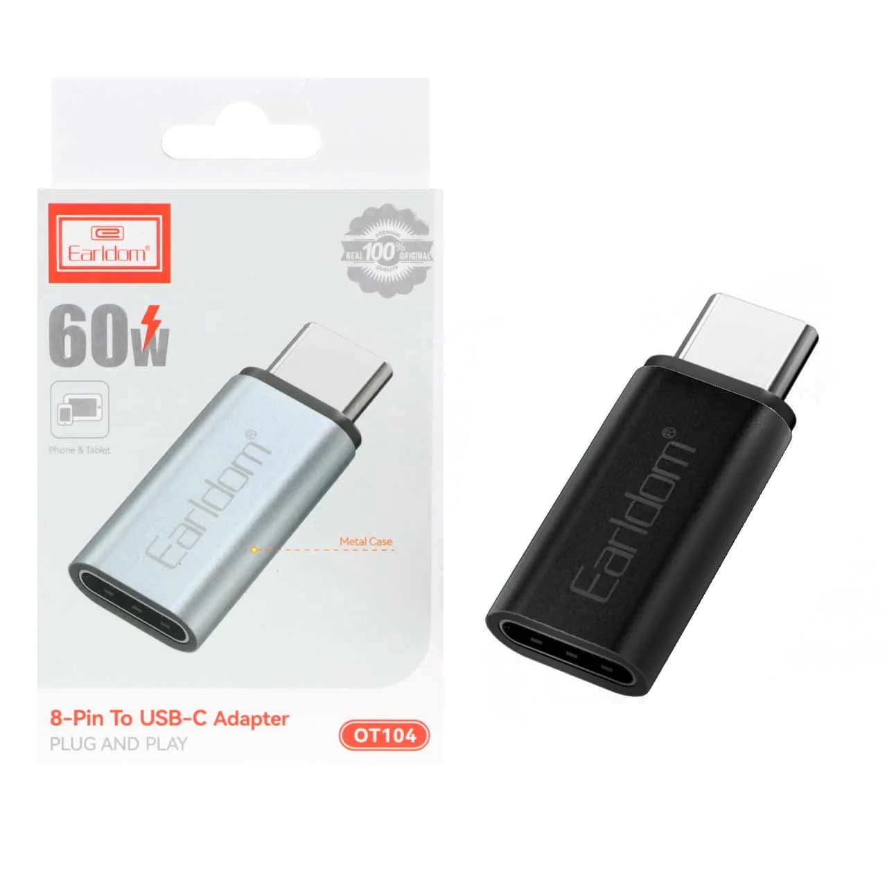 تبدیل Earldom Type-C To Lightning مدل OT104 – مشکی