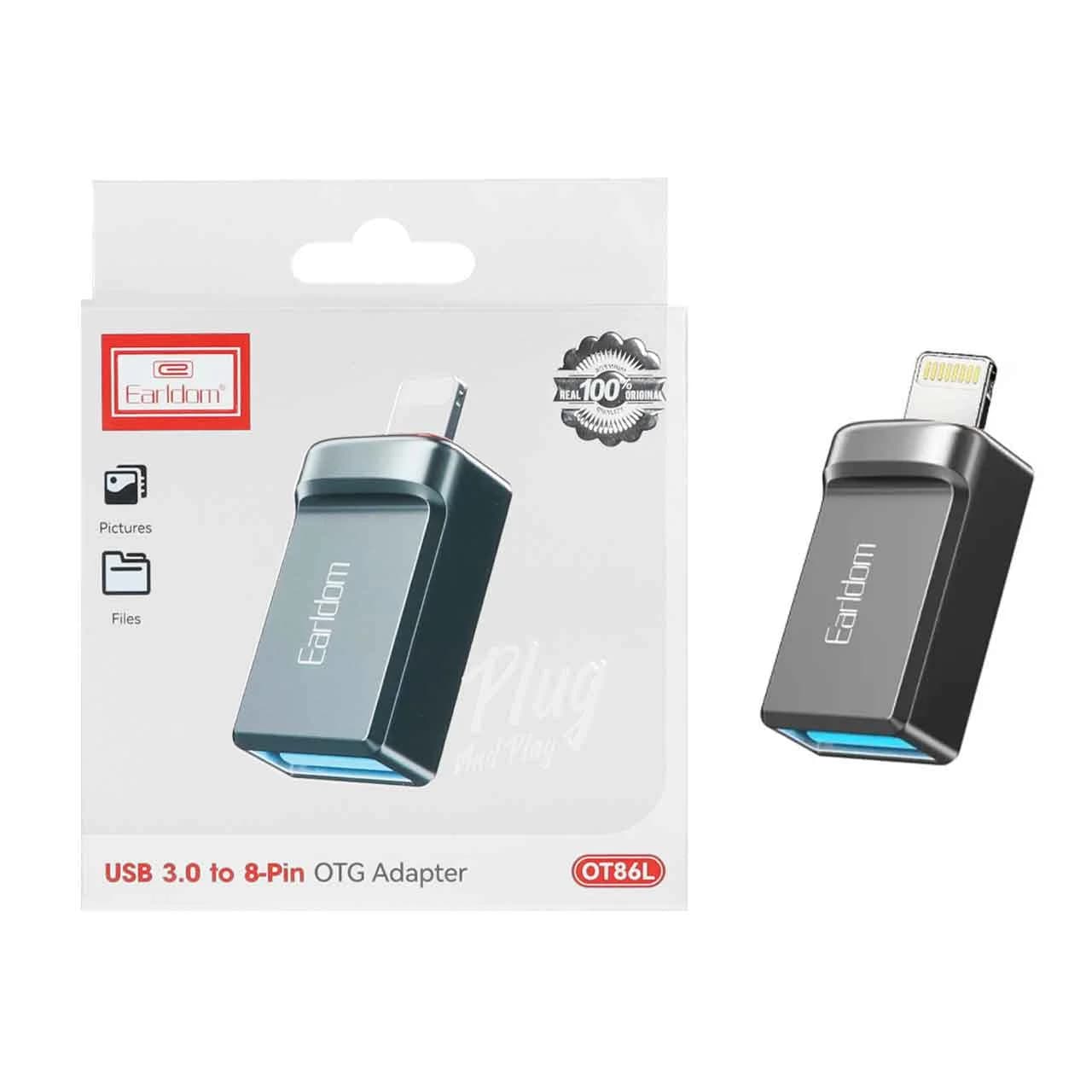 تبدیل Earldom Lightning to USB3.0 مدل OT86L – مشکی